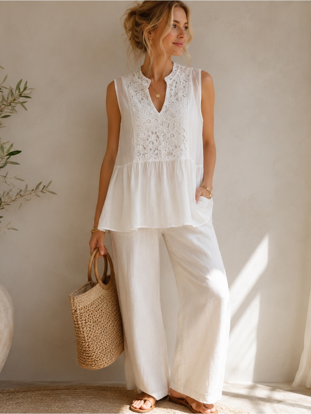 Tendenze Made in Italy 100% Silk Lace Tunic Top NWT Medium
